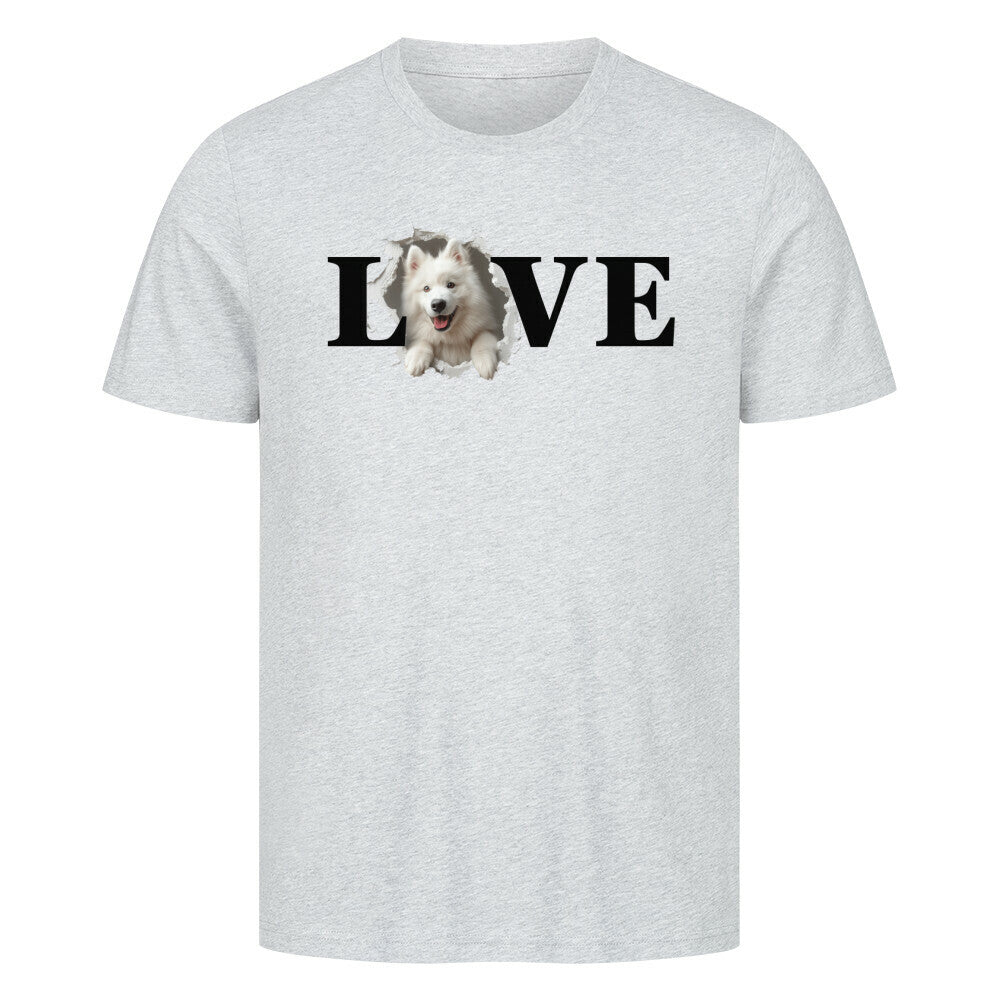 Premium T-Shirt "Samoyed LOVE" Heather Grey – hunde-shirt.de