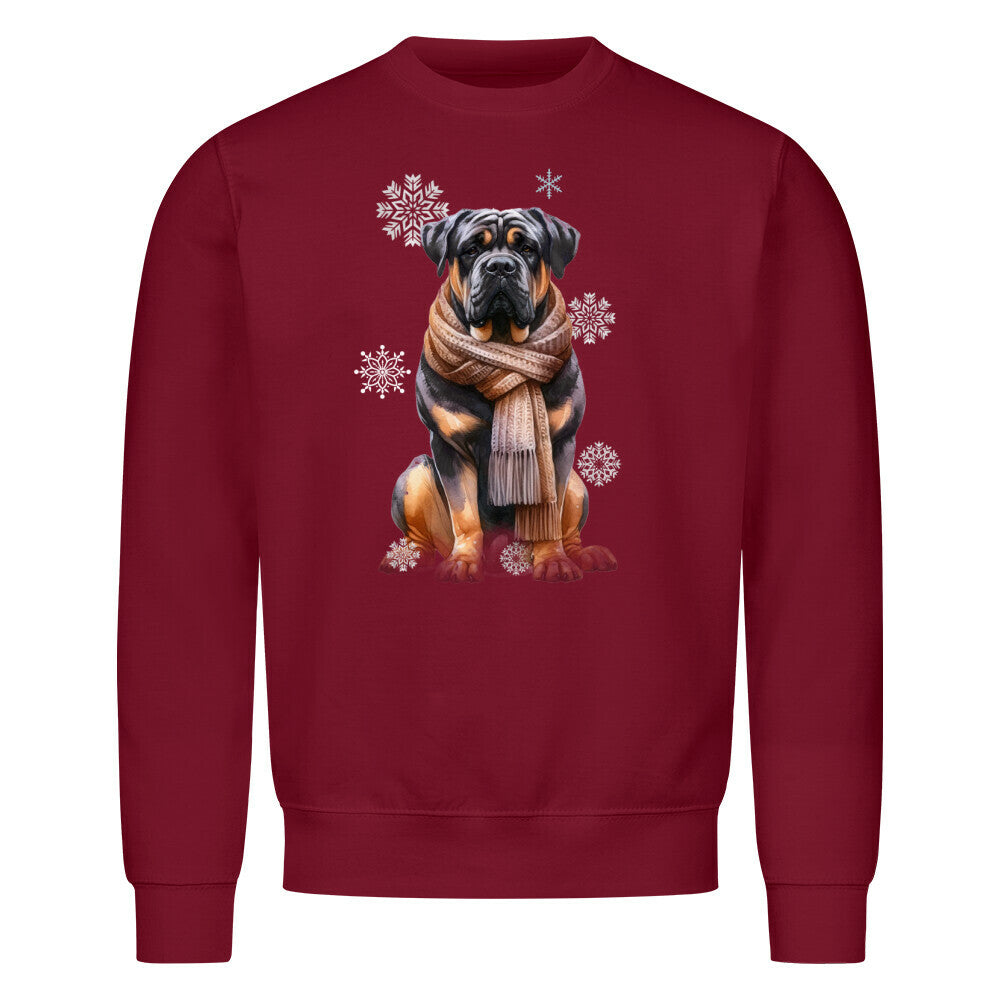 Premium Sweatshirt "Rottweiler Winter" Burgunder – hunde-shirt.de