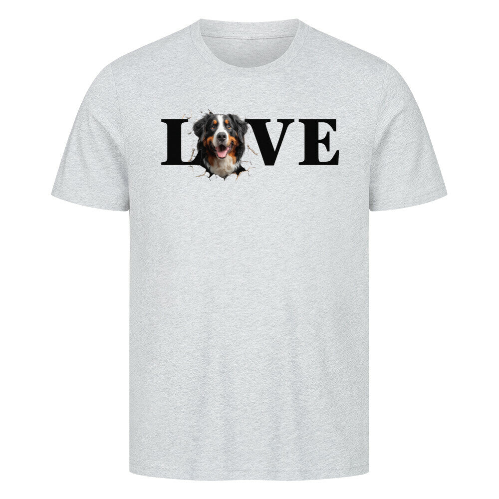 Premium T-Shirt "Berner Sennenhund LOVE" Heather Grey – hunde-shirt.de