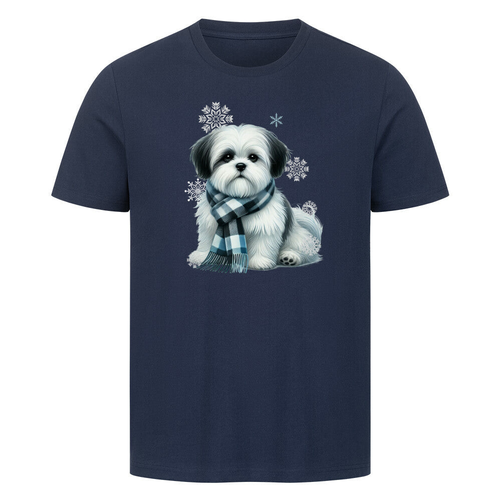 Premium T-Shirt "Shih Tzu Winter 2" French Navy – hunde-shirt.de