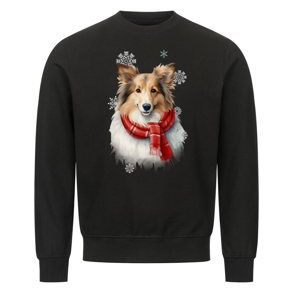 Premium Sweatshirt "Sheltie Winter" Schwarz – hunde-shirt.de