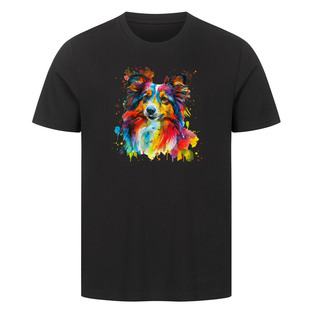 Premium T-Shirt "Sheltie Paint" Schwarz – hunde-shirt.de