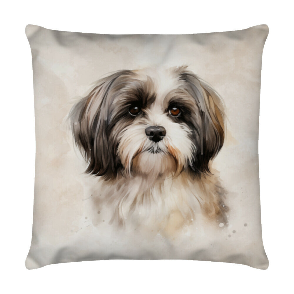Kissen "Shih Tzu Beige" Weiß – hunde-shirt.de