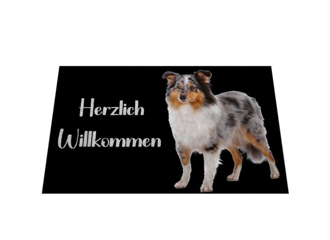 Fußmatte "Sheltie - Herzlich Willkommen 2" – hunde-shirt.de