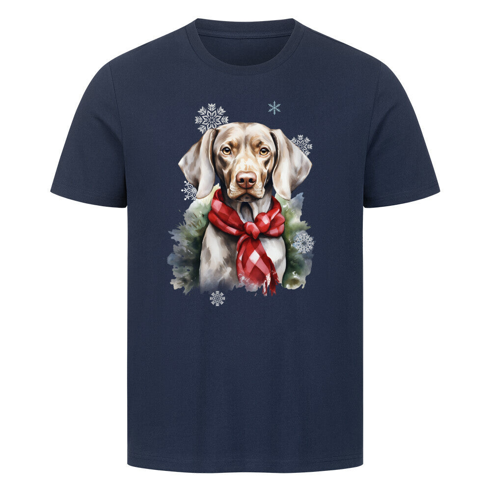 Premium T-Shirt "Weimaraner Winter" French Navy – hunde-shirt.de