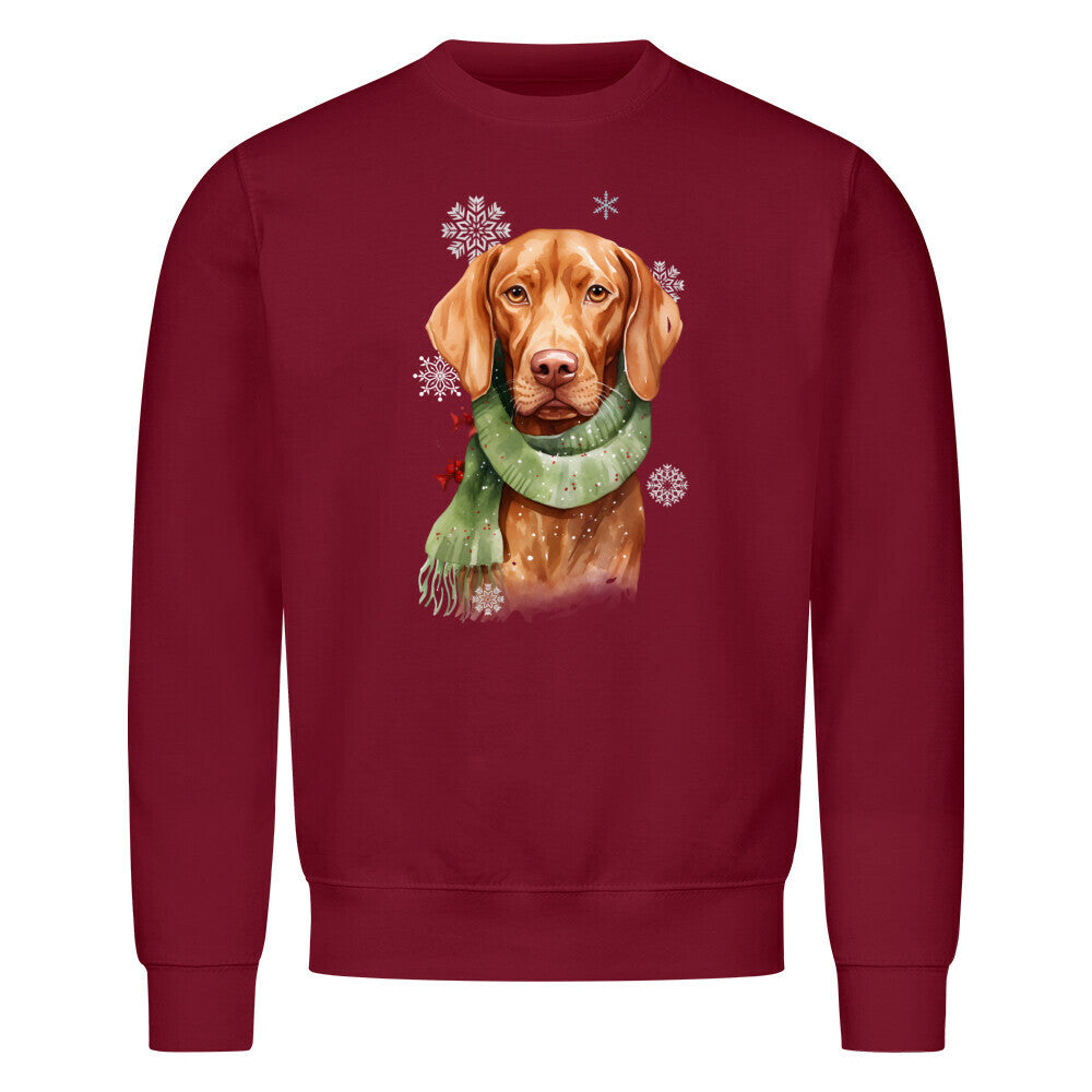 Premium Sweatshirt "Vizsla Winter" Burgunder – hunde-shirt.de