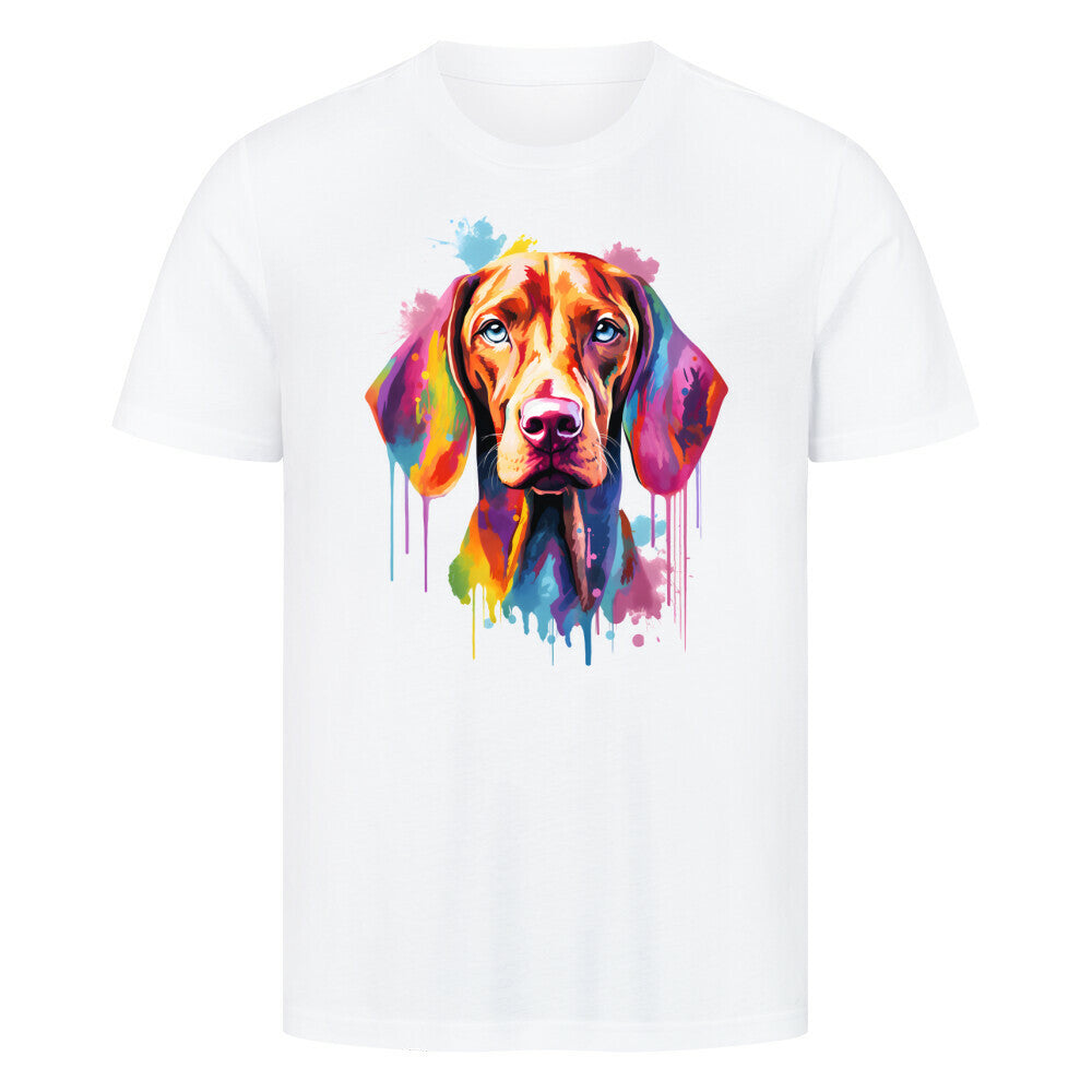 Premium T-Shirt "Vizsla Paint" Weiß – hunde-shirt.de