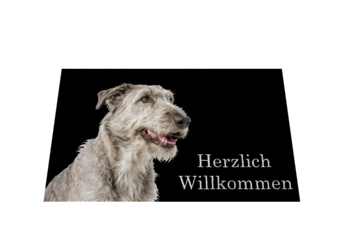 Fußmatte "Irischer Wolfshund - Herzlich Willkommen 2" – hunde-shirt.de