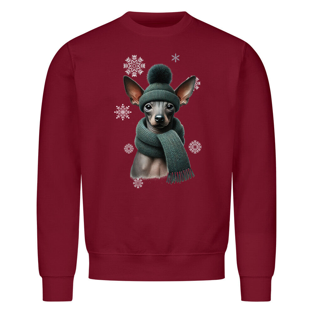Premium Sweatshirt "Xolo Winter" Burgunder – hunde-shirt.de