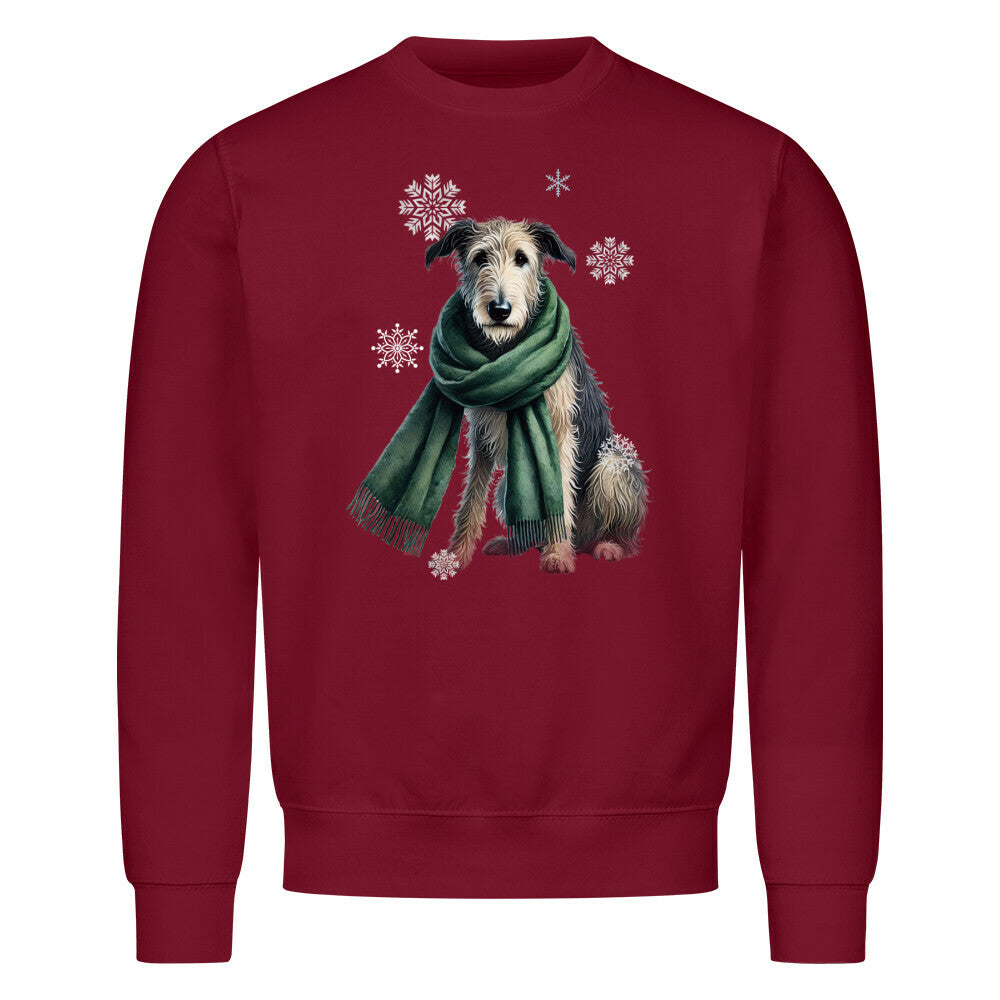 Premium Sweatshirt "Irischer Wolfshund Winter" Burgunder – hunde-shirt.de