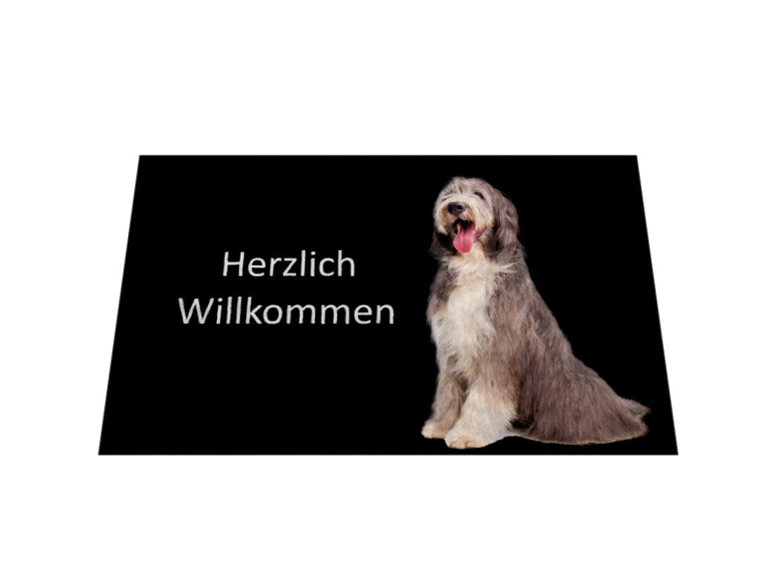 Fußmatte "Bearded Collie - Herzlich Willkommen" – hunde-shirt.de