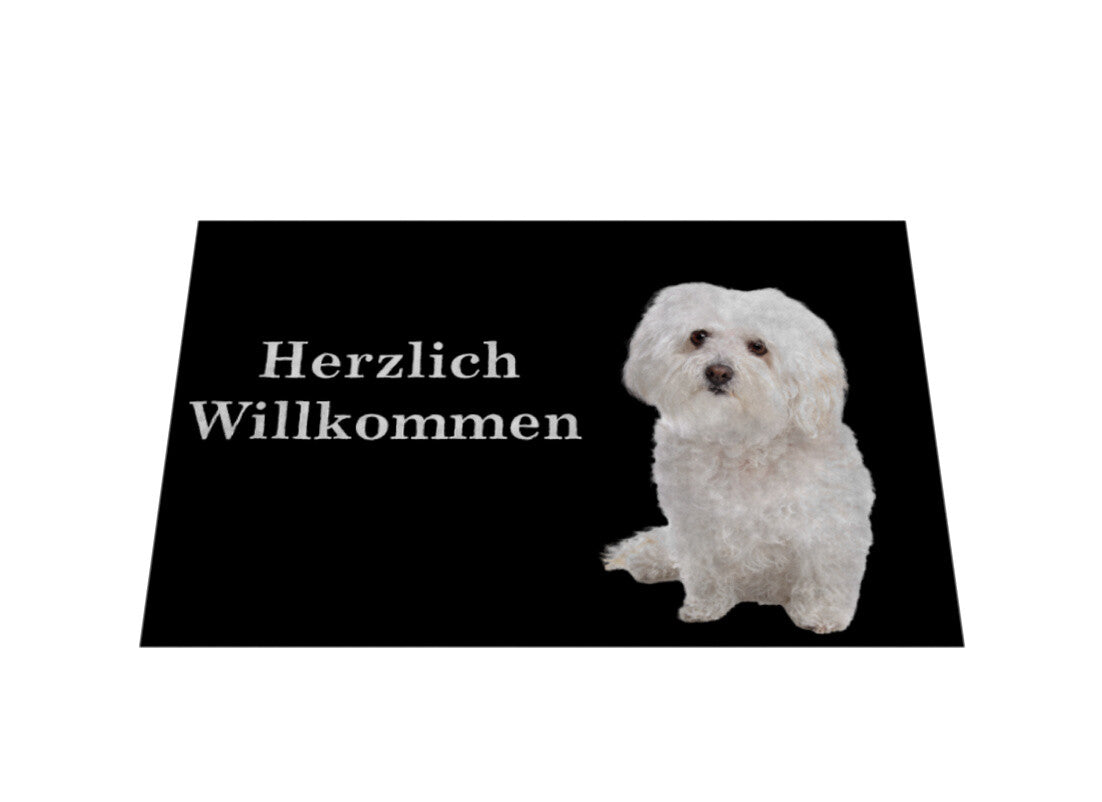 Fußmatte "Bologneser - Herzlich Willkommen" – hunde-shirt.de