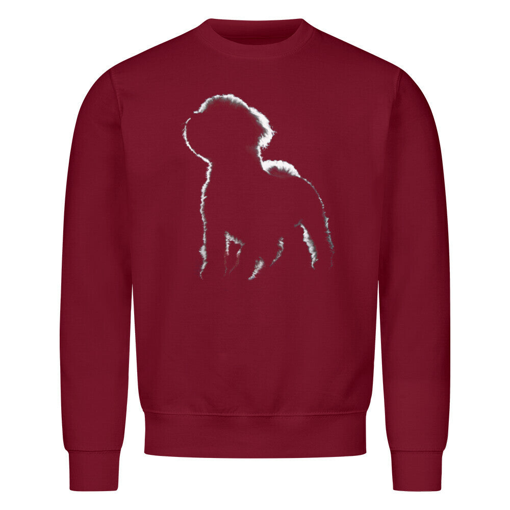 Premium Sweatshirt "Bologneser Shadow" Burgunder – hunde-shirt.de