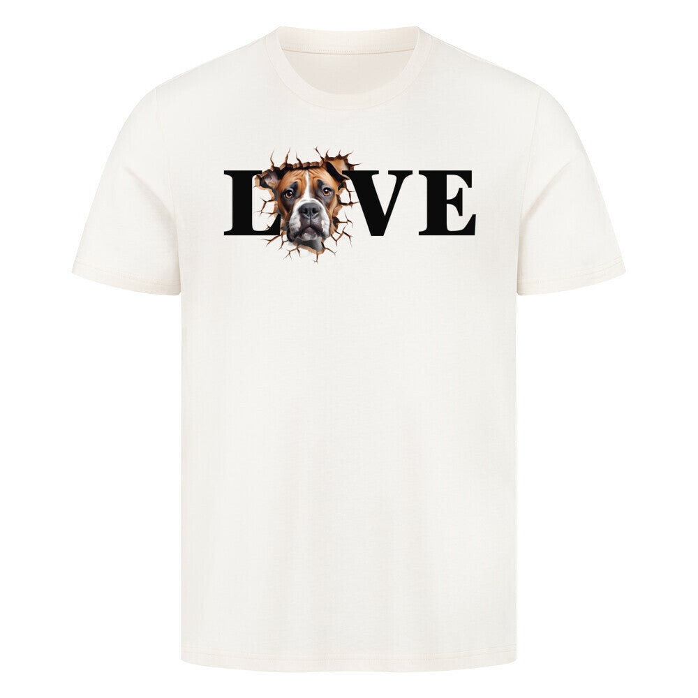 Premium T-Shirt "Boxer LOVE" Natural Raw – hunde-shirt.de