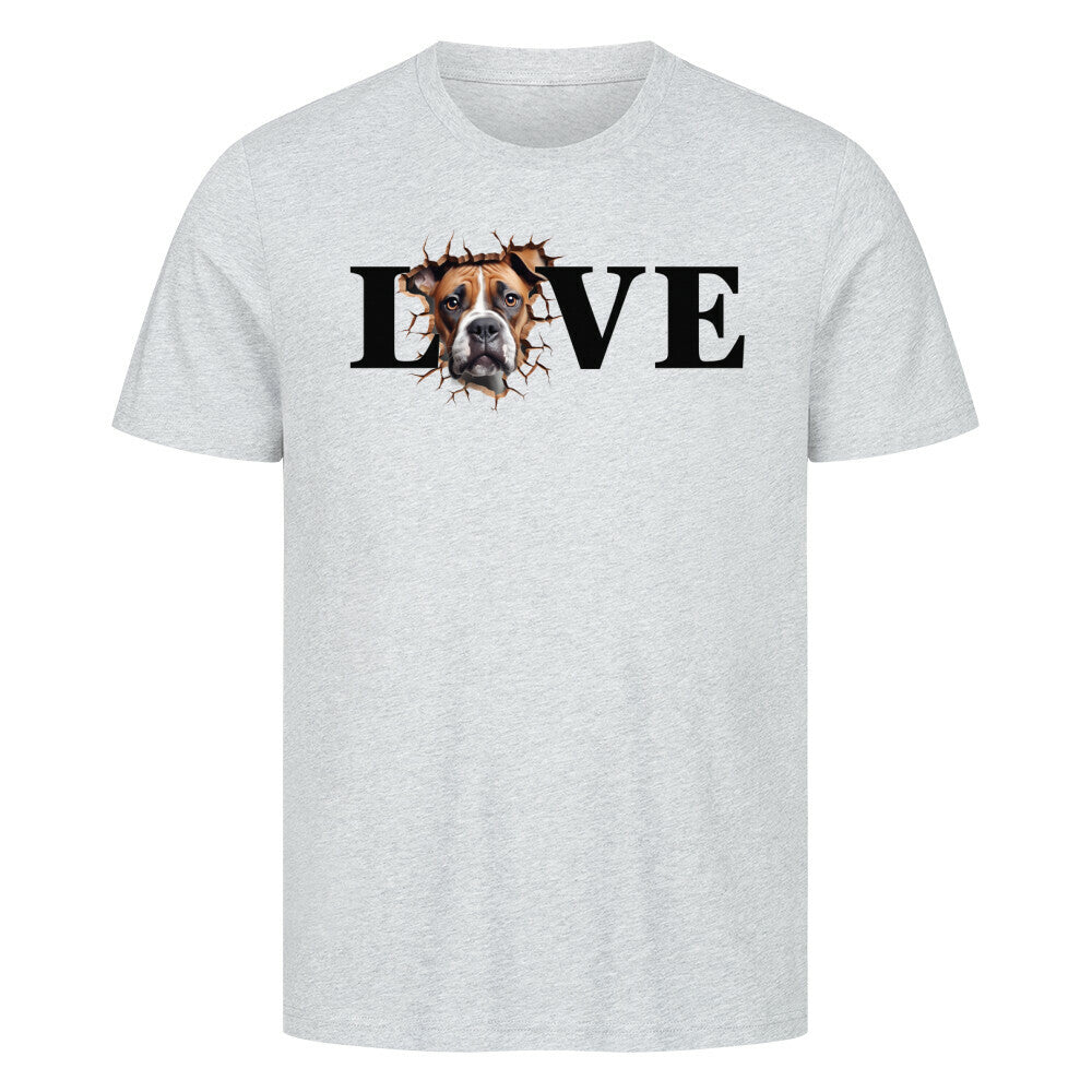 Premium T-Shirt "Boxer LOVE" Heather Grey – hunde-shirt.de