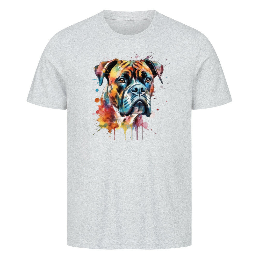 Premium T-Shirt "Boxer Paint" Heather Grey – hunde-shirt.de