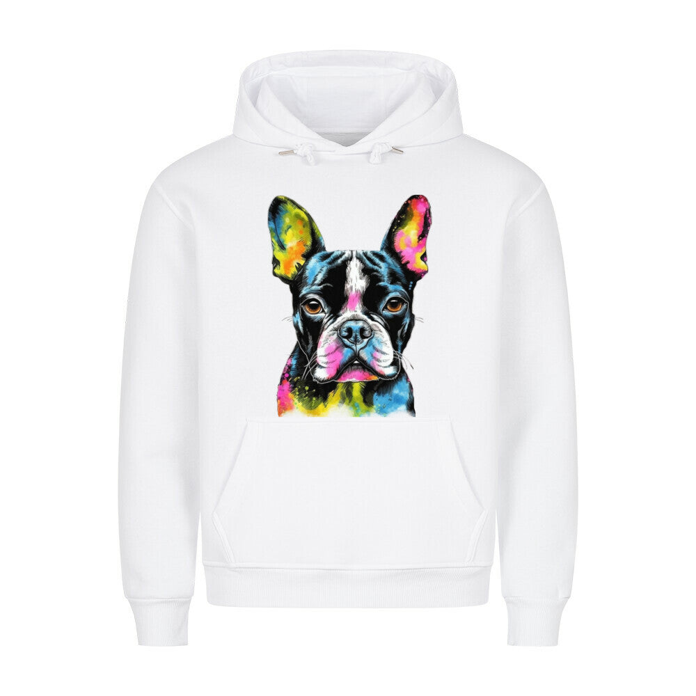 Premium Hoodie "Boston Terrier Paint" Weiß – hunde-shirt.de