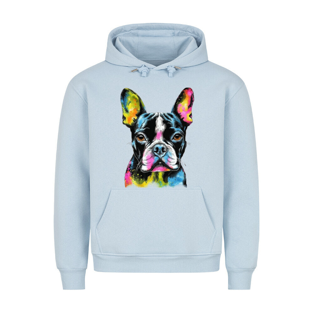 Premium Hoodie "Boston Terrier Paint" Babyblau – hunde-shirt.de