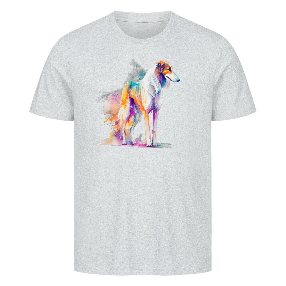 Premium T-Shirt "Barsoi Paint" Heather Grey – hunde-shirt.de