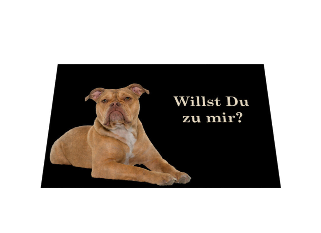 Fußmatte "Old English Bulldog - Willst Du zu mir?" – hunde-shirt.de
