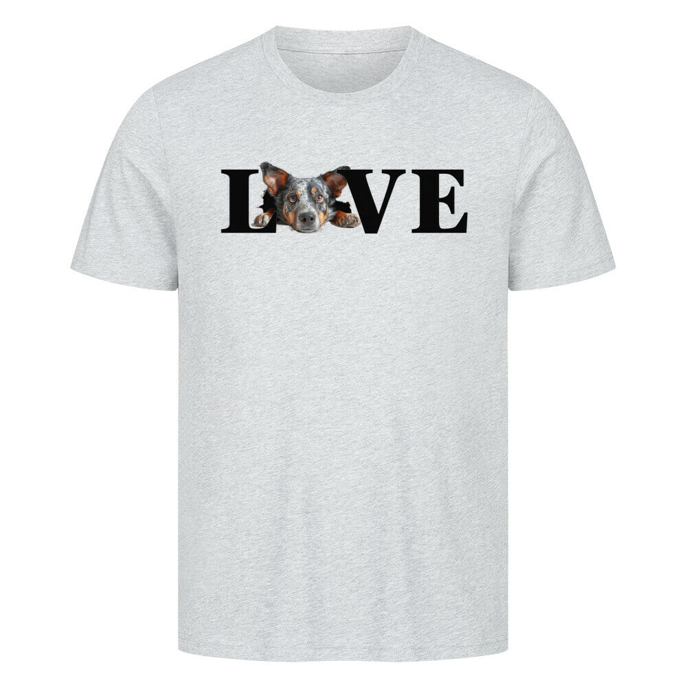 Premium T-Shirt "Cattle Dog LOVE" Heather Grey – hunde-shirt.de