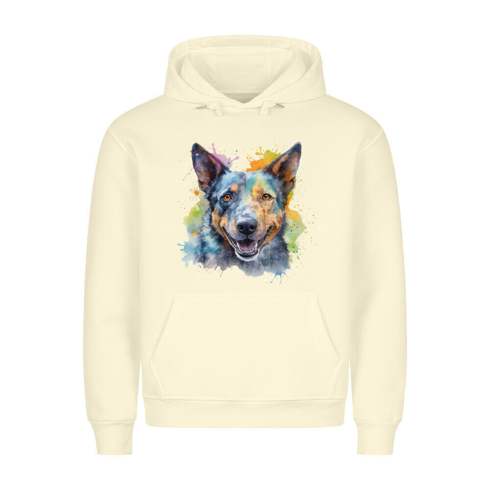 Premium Hoodie "Cattle Dog Paint" Beige – hunde-shirt.de