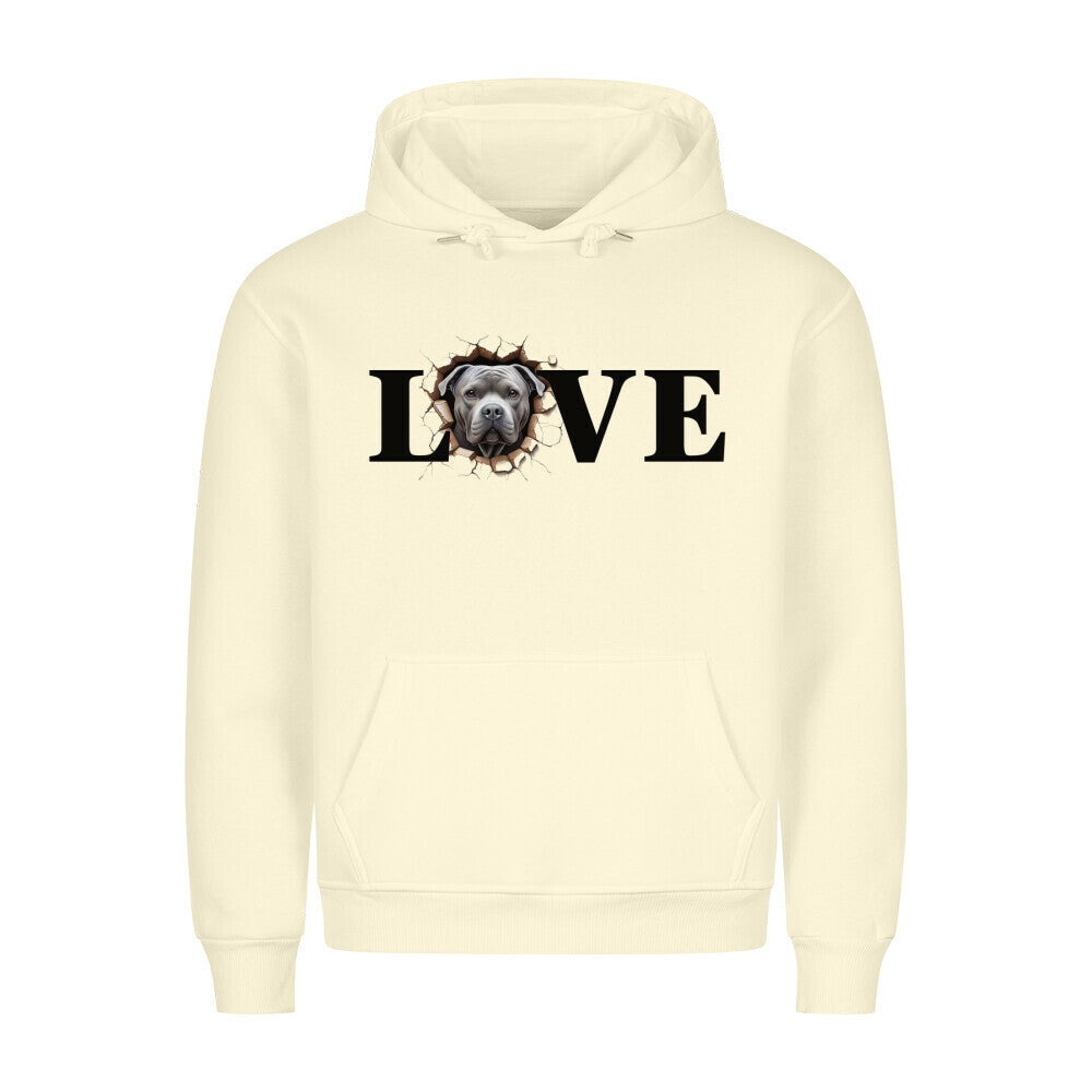 Premium Hoodie "OEB grau Love" Beige – hunde-shirt.de