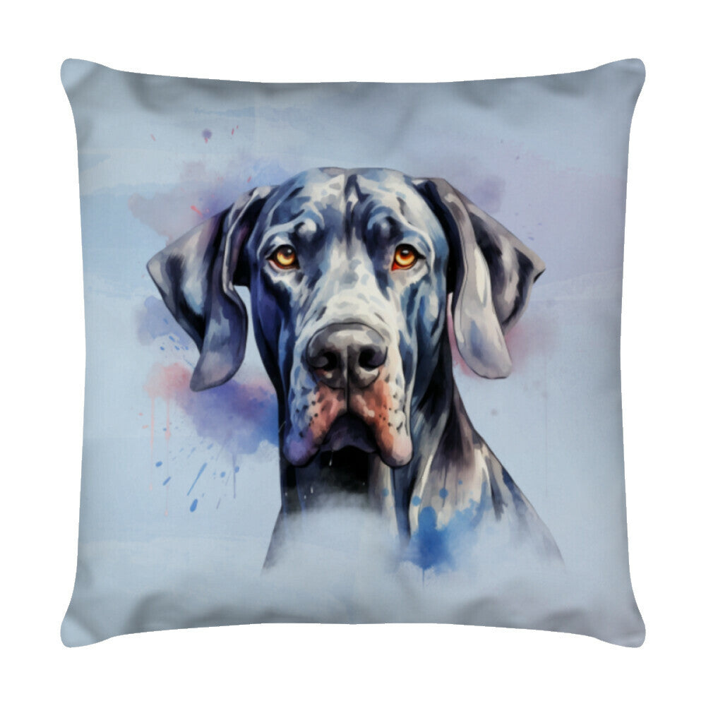 Kissen "Dogge blau" Weiß – hunde-shirt.de