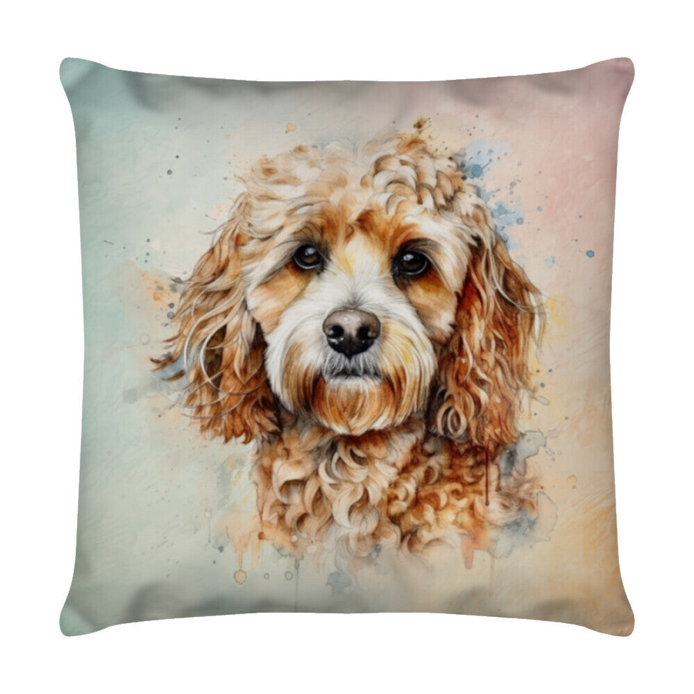 Kissen "Cockapoo blue" Weiß – hunde-shirt.de