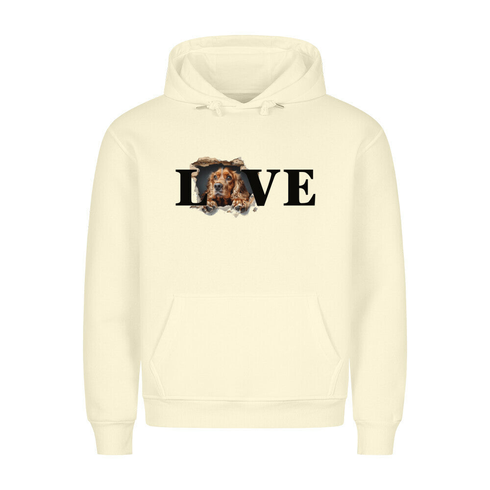 Premium Hoodie "English Cocker Spaniel LOVE" Beige – hunde-shirt.de