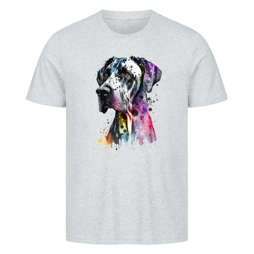 Premium T-Shirt "Dogge Paint" Heather Grey – hunde-shirt.de