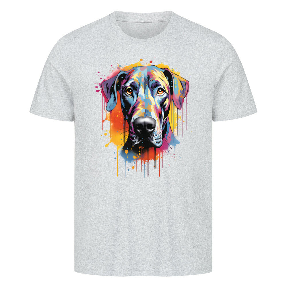 Premium T-Shirt "Deutsche Dogge Paint" Heather Grey – hunde-shirt.de