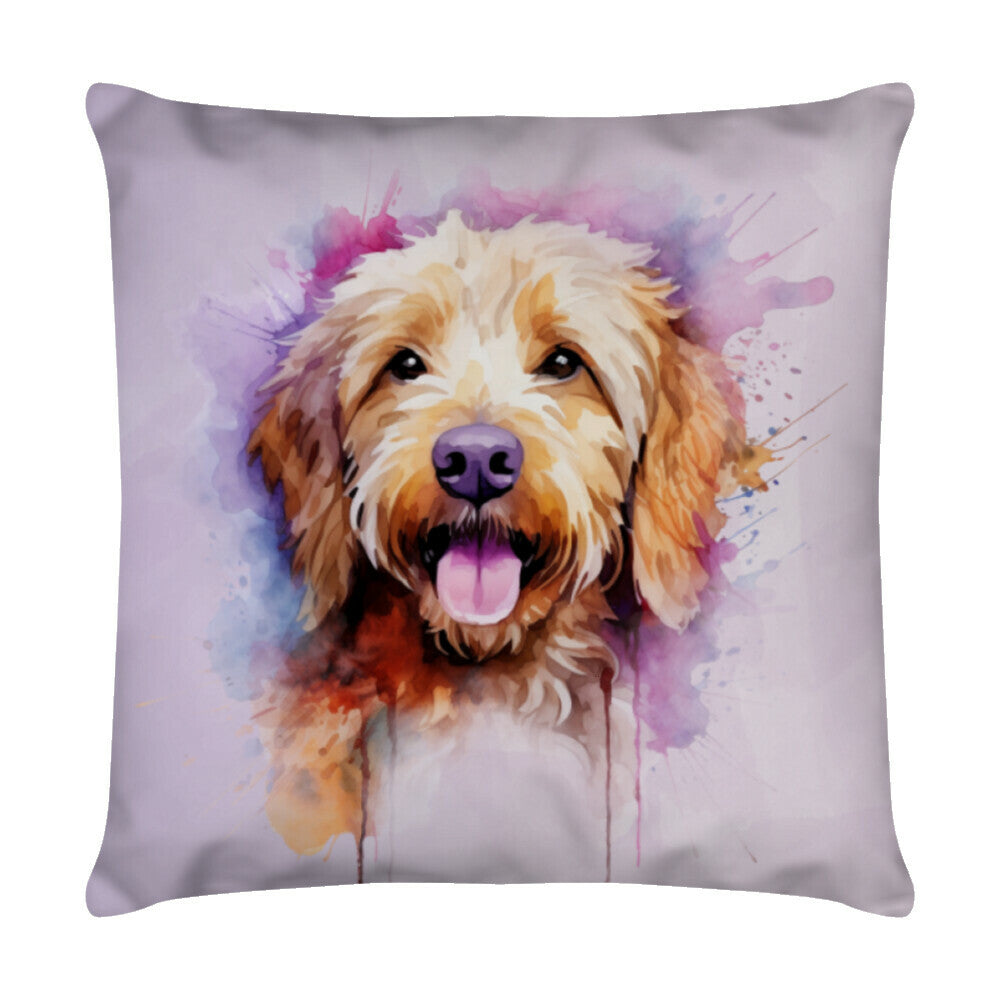 Kissen "Goldendoodle Happy" Weiß – hunde-shirt.de