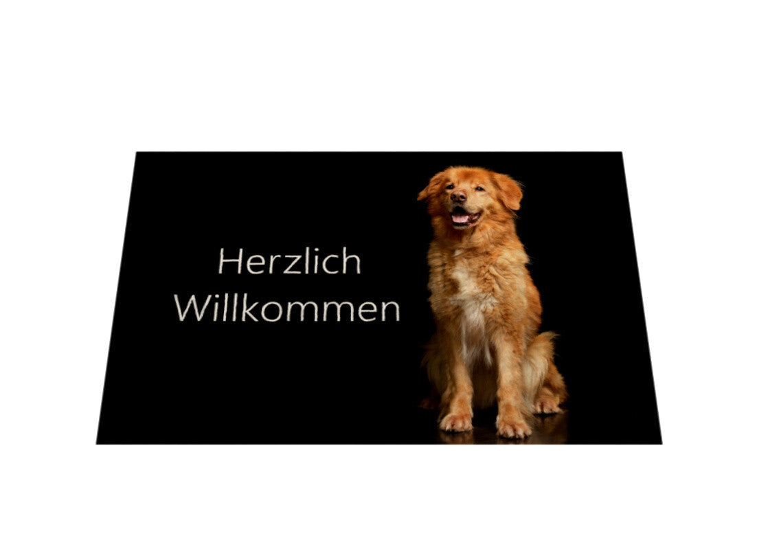 Fußmatte "Hovawart hell - Herzlich Willkommen" – hunde-shirt.de