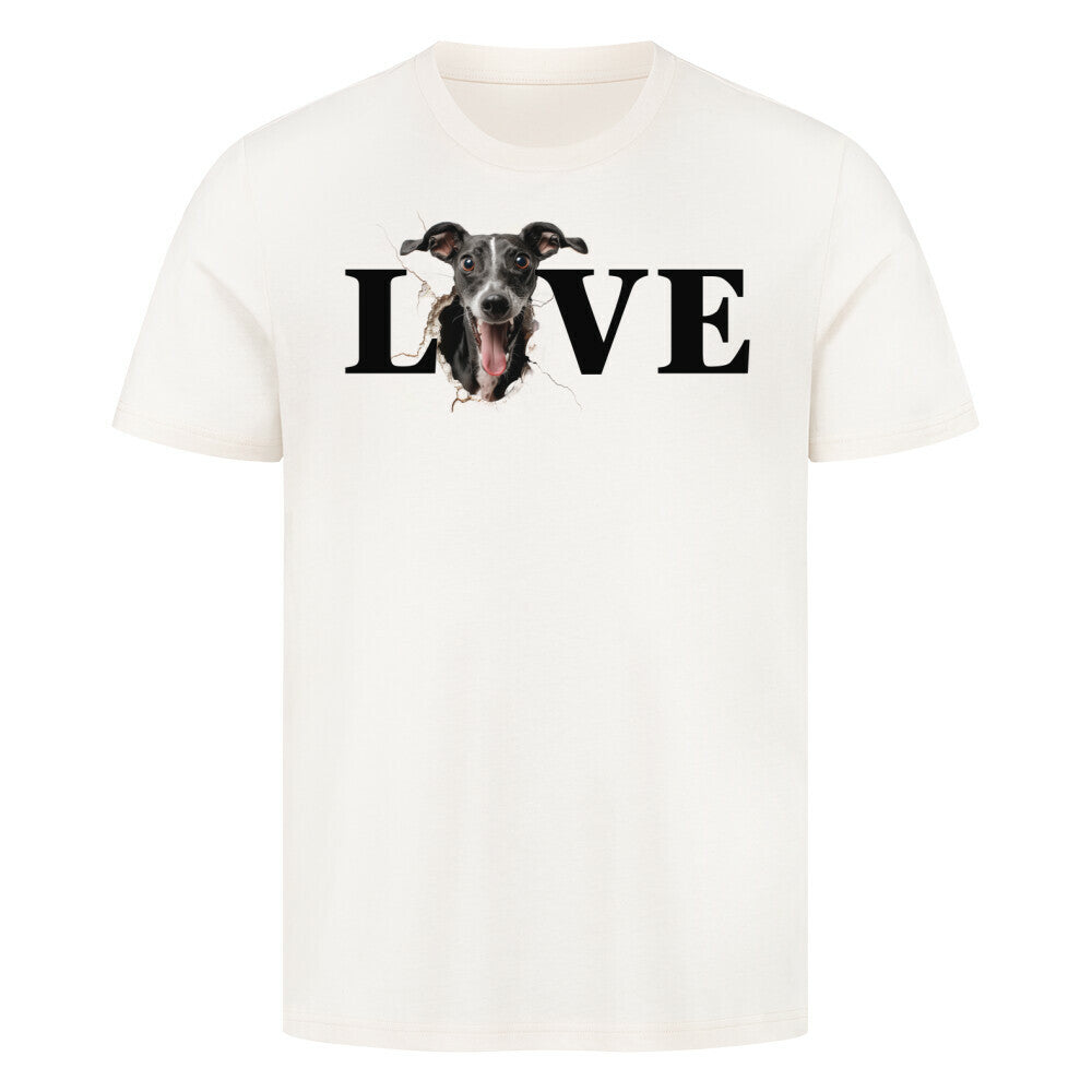 Premium T-Shirt "Windspiel LOVE" Natural Raw – hunde-shirt.de