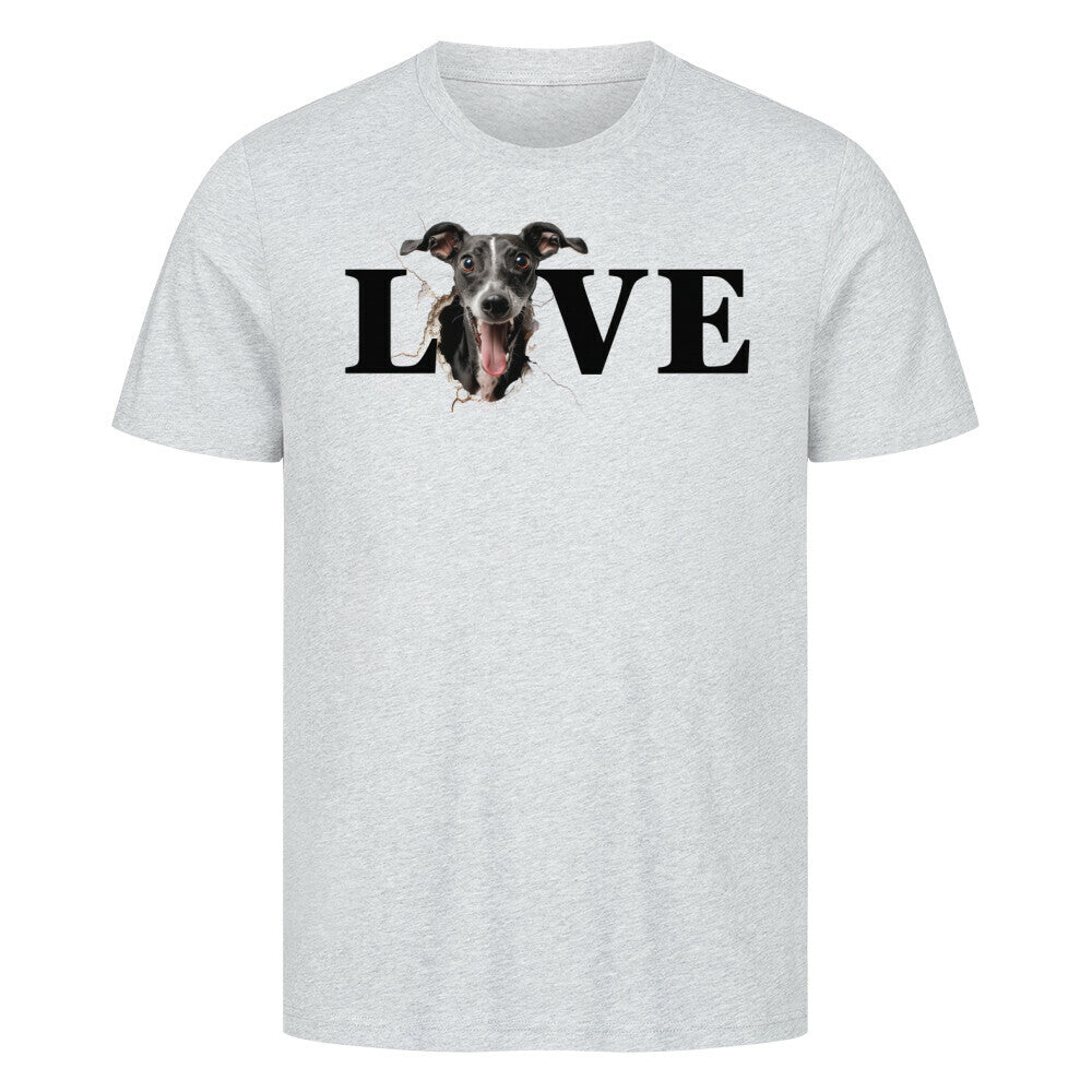 Premium T-Shirt "Windspiel LOVE" Heather Grey – hunde-shirt.de