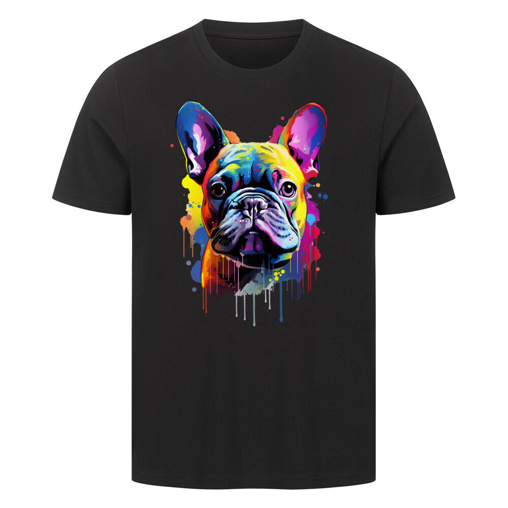 Premium T-Shirt "Frenchie Paint" Schwarz – hunde-shirt.de