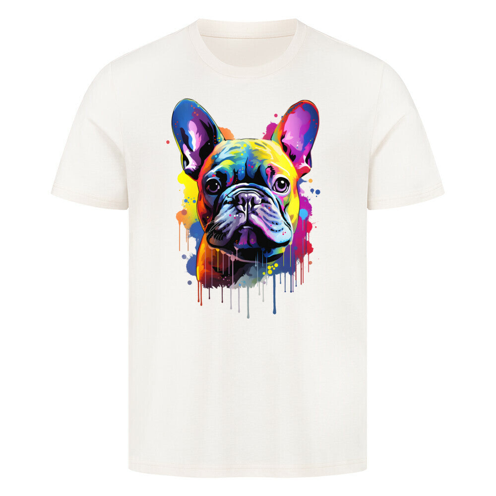 Premium T-Shirt "Frenchie Paint" Natural Raw – hunde-shirt.de