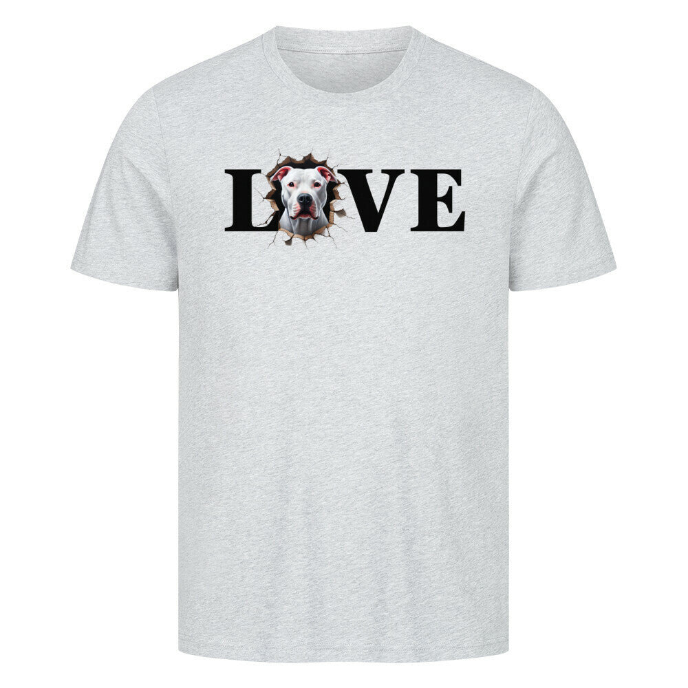 Premium T-Shirt "Dogo Argentino LOVE" Heather Grey – hunde-shirt.de