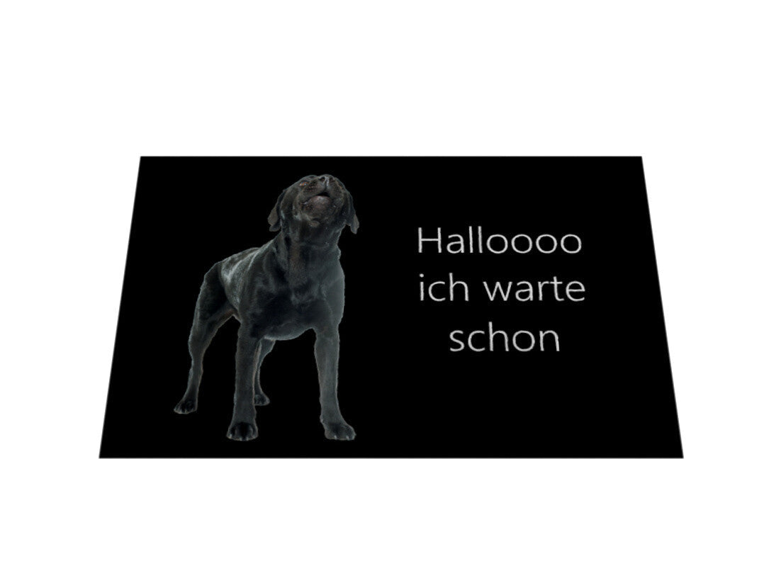 Fußmatte "Labrador - Halloooo ich warte schon" – hunde-shirt.de