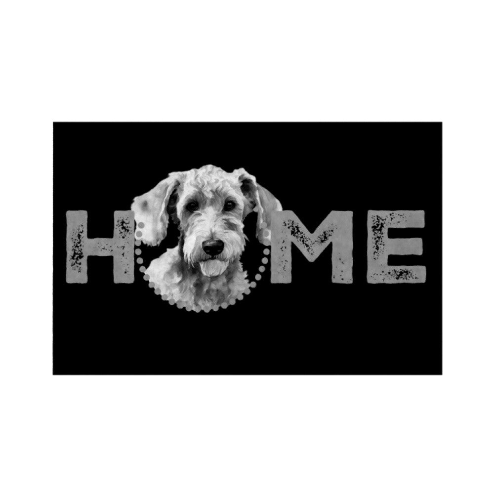 Fußmatte "Bedlington Terrier - HOME-Edition" Weiß – hunde-shirt.de
