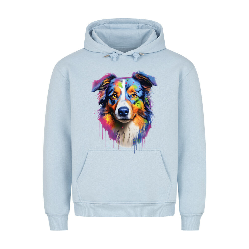 Premium Hoodie "Australien Shepherd Paint" Babyblau – hunde-shirt.de