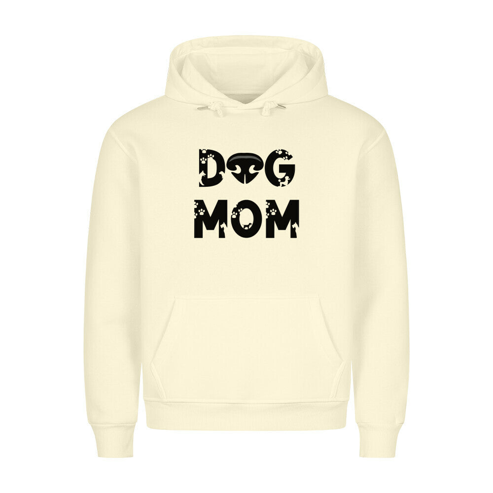 Premium Hoodie "DOG MOM" Beige – hunde-shirt.de