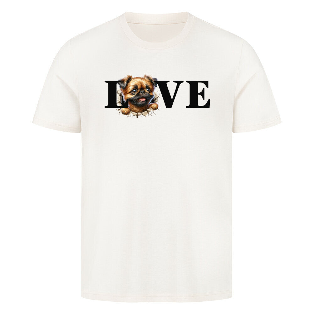 Premium T-Shirt "Brüsseler Griffon LOVE" Natural Raw – hunde-shirt.de