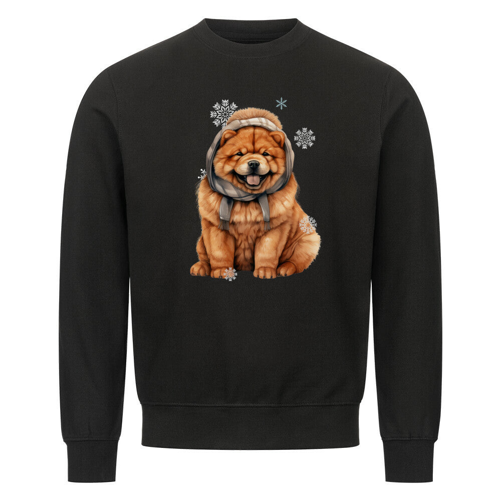 Premium Sweatshirt "Chow-Chow Winter" Schwarz – hunde-shirt.de