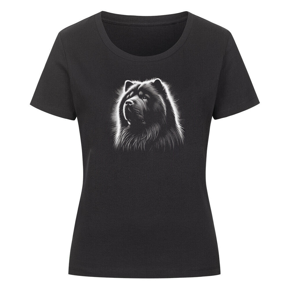 Premium Organic Damen-Shirt "Chow-Chow Shine" Schwarz – hunde-shirt.de