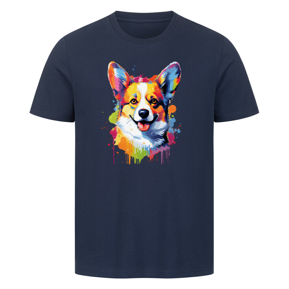 Premium T-Shirt "Corgi - Paint" French Navy – hunde-shirt.de