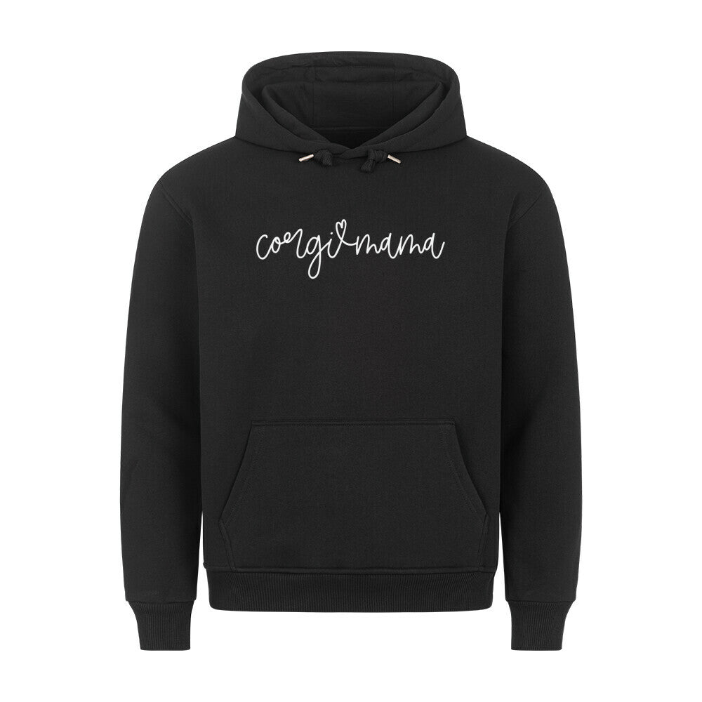 Premium Hoodie "Corgi Mama" Schwarz – hunde-shirt.de