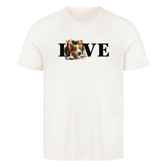 Premium T-Shirt "Corgi Cardigan - LOVE" Natural Raw – hunde-shirt.de