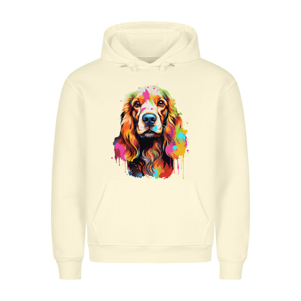 Premium Hoodie "Cocker Life" Beige – hunde-shirt.de